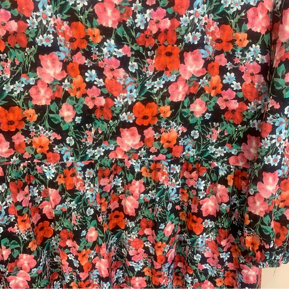 ZARA V Neck Tiered Floral Poppy Maxi Dress - Picture 10 of 13